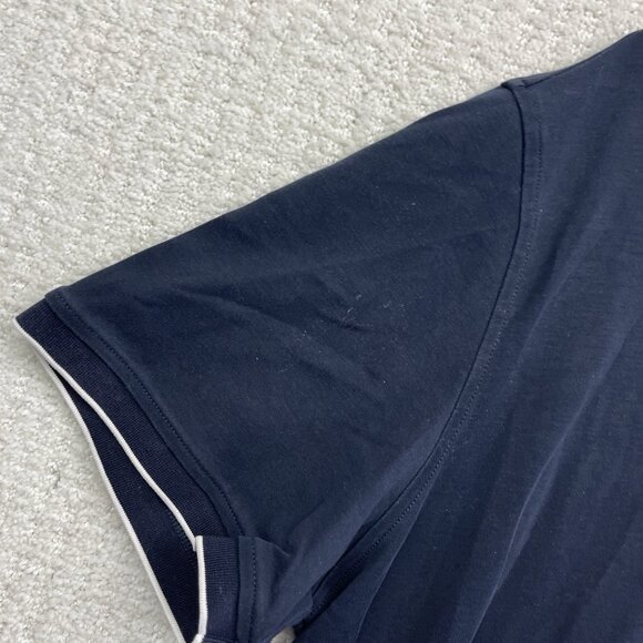 Au Noir Mens Polo 1X Cotton Dark Blue Collar Casual Stretch Golf Sports Read - Picture 13 of 16